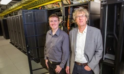 Le compositeur Jason Long et le professeur Jack Copeland sur une photo fournie par l'université de Canterbury le 26 septembre 2016