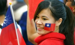 Une supportrice du principal parti d'opposition, le Kuomintang, Ă Taipei, le 24 novembre 2018