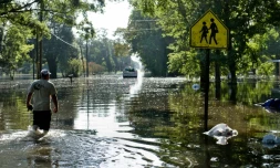 Une rue inondée de Gonzales, en Louisiane, le 16 août 2016