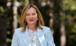 La Première ministre italienne Giorgia Meloni arrive au sommet du G7 à Kananaskis, au Canada, le 16 juin 2025