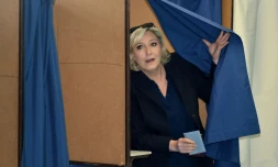 La présidente du Front national, Marine Le Pen, le 18 juin 2017 à Hénin-Beaumont