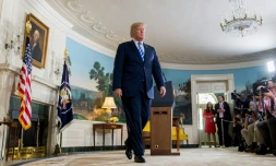 Le président américain Donald Trump à la Maison Blanche, à Washington, le 08 mai 2018