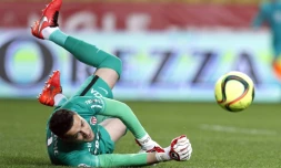 Le gardien croate de Monaco Danijel Subasic arrête un tir face à Bordeaux, le 1er avril 2016 au stade Louis II de Monaco