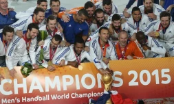 Les Français champions du monde de handball, le 1er février 2015 à Doha