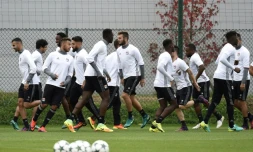 Les Lyonnais à l'entraînement au Parc OL, le 17 octobre 2016, à la veille du choc contre la Juventus en Ligue des champions
