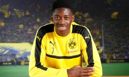Ousmane Dembélé interviewé à Dortmund, le 16 février 2017