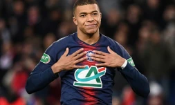 L'attaquant du PSG Kylian Mbappé contre le FC Nantes en demi-finale de Coupe de France le 3 avril 2019 au Parc des Princes
