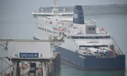 Un ferry dans le port de Douvres en provenance de Dunkerque, le 14 août 2020
