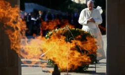 Le pape François lors d'une cérémonie à Bakou en Azerbaïdjan, le 2 octobre 2016