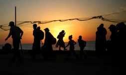Déplacés palestiniens à Nousseirat, dans le centre de la bande de Gaza, le 23 septembre 2025