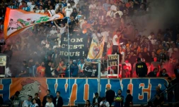 Tribune du stade Vélodrome de Marseille, le 19 octobre 2017 à l'occasion d'un match de l'Europa League