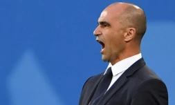 Le sélectionneur de la Belgique Roberto Martinez lors de la défaite en demi finale du Mondial face à la France le 10 juillet 2018
