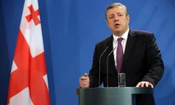 Le Premier ministre géorgien Guiorgui Kvirikachvili en conférence de presse à Berlin en Allemagne, le 15 juin 2016