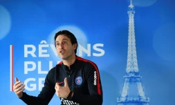 L'entraîneur du PSG Unai Emery lors d'un entretien avec l'AFP, le 17 novembre 2016 à Saint-Germain-en-Laye
