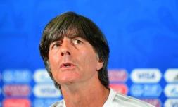 Le sélectionneur de l'équipe d'Allemagne Joachim Löw en conférence de presse, le 26 juin 2018 à Kazan