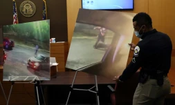 Des images de la mort de Raychard Brooks présentées lors d'une conférence de presse à Atlanta, le 17 juin 2020