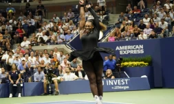 L'Américaine Serena Williams élimine en quart de finale la Tchèque Karolina Pliskova à l'US Open, le 4 septembre 2018