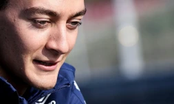 Le pilote britannique  George Russell, en amont du Grand Prix des Pays-Bas, le 2 septembre 2021 à Zandvoort 