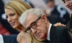 Woody Allen avec l'actrice Blake Lively à Cannes en 2016