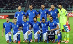 L'équipe d'Italie pose avant le match de qualification pour l'Euro-2016 contre l'Azerbaïdjan, le 10 octobre 2015 à Bakou