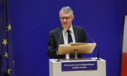 Conférence de presse du procureur national antiterroriste Jean-François Ricard, qui a annoncé l'ouverture d'une information judiciaire, aprÚs l'agression d'Yvan Colonna, pour "tentative d'assassinat en relation avec une entreprise terroriste", à Paris, le 6 mars 2022