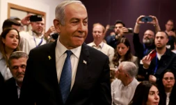 Le Premier ministre israélien, Benjamin Netanyahu tribunal de Tel-Aviv pour la reprise de son procès pour corruption, le 10 décembre 2024