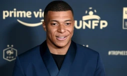 La star du PSG  Kylian Mbappé aux Trophées UNFP à Paris, le 15 mai 2022