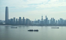 Vue de la ville de Wuhan, dans le centre de la Chine, le 22 décembre 2024