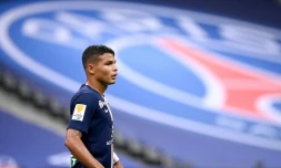 Le capitaine du Paris SG Thiago Silva durant la finale de la Coupe de la Ligue contre Lyon le 31 juillet au Stade de France