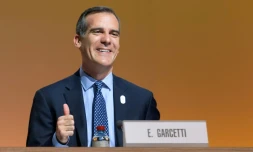 Le maire de Los Angeles Eric Garcetti à Lausanne, le 11 juillet 2017