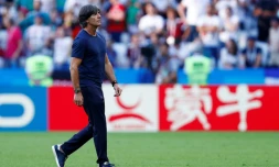 Le sélectionneur allemand Joachim Löw après l'élimination de son équipe du Mondial, le 27 juin 2018 à Kazan