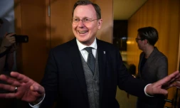 Bodo Ramelow, président sortant d'extrême gauche ("Die Linke") du land allemand de Thuringe, le 21 février 2020 à Erfurt