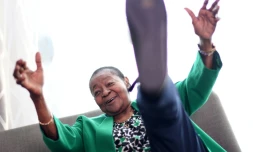 Calypso Rose lors d'une interview avec l'AFP le 15 avril 2019