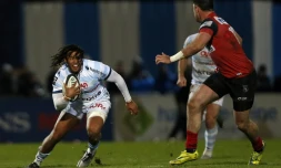 Teddy Thomas, ailier du Racing 92, lors du match de Top 14 contre Oyonnax, le 30 janvier 2016 Ă Colombes