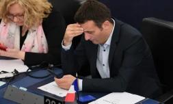 Le vice-président du Front national Florian Philippot au Parlement européen à Strasbourg, le 5 juillet 2017
