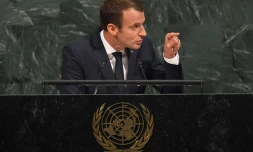 Le président français Emmanuel Macron à l'ONU à New York, le 19 septembre 2017