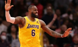 LeBron James, star des Lakers, lors du match face aux  Hosuton Rockets, le 287 décembre 2021
