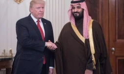 Mohammed ben Salmane, nouveau prince héritier d'Arabie saoudite (d) avec le président américain Donald Trump (g), le 14 mars 2017 à Washington