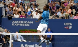 Gaël Monfils face à Lucas Pouille en quarts de finale de l'US Open, le 6 septembre 2016 à New York