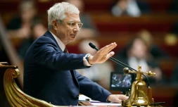 Le président de l'Assemblée nationale, Claude bartolone dans l'hémicycle, le 4 octobre 2016 à Paris