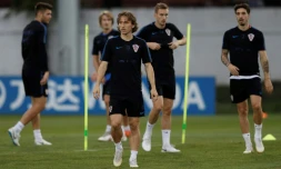 L'équipe croate à l'entraînement à Sotchi, le 4 juillet 2018