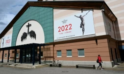 Le théùtre d'Oberammergau, dans le sud de l'Allemagne, oĂč se joue la piĂšce sur la passion du Christ, le 4 mai 2022