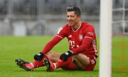 L'attaquant polonais du Bayern Munich, Robert Lewandowski, lors du match de Bundesliga contre Fribourg, le 17 janvier 2021 Ă Munich