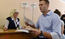 L'opposant Alexeï Navalny, dont tous les alliés ont été exclus des élections, vote à Moscou le 8 septembre 2019