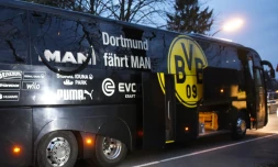 Le bus du Borussia Dortmund attaqué à Dortmund, le 11 avril 2017