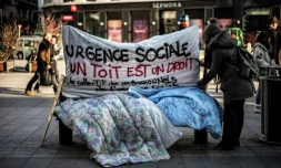 Le Samu social en grève à Lyon, le 19 janvier 2017