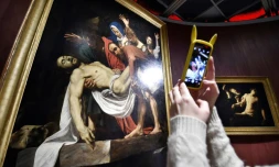 "La Mise au tombeau" par Le Caravage, exposé le 23 novembre 2016 à Moscou