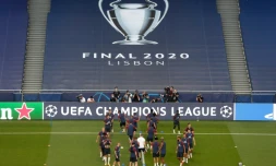 Les joueurs du Paris-SG à l'entraînement au stade Luz de Lisbonne, le 22 août 2020