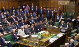 La Première ministre britannique Theresa May devant les députés, le 14 janvier 2019 à Londres (capture d'écran/ AFP Photo/PRU)