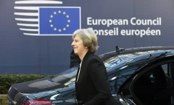 Arrivée de Thérésa May, Prmemière ministre britanniqque au sommet européen de Bruxelles, le 15 décembre 2016